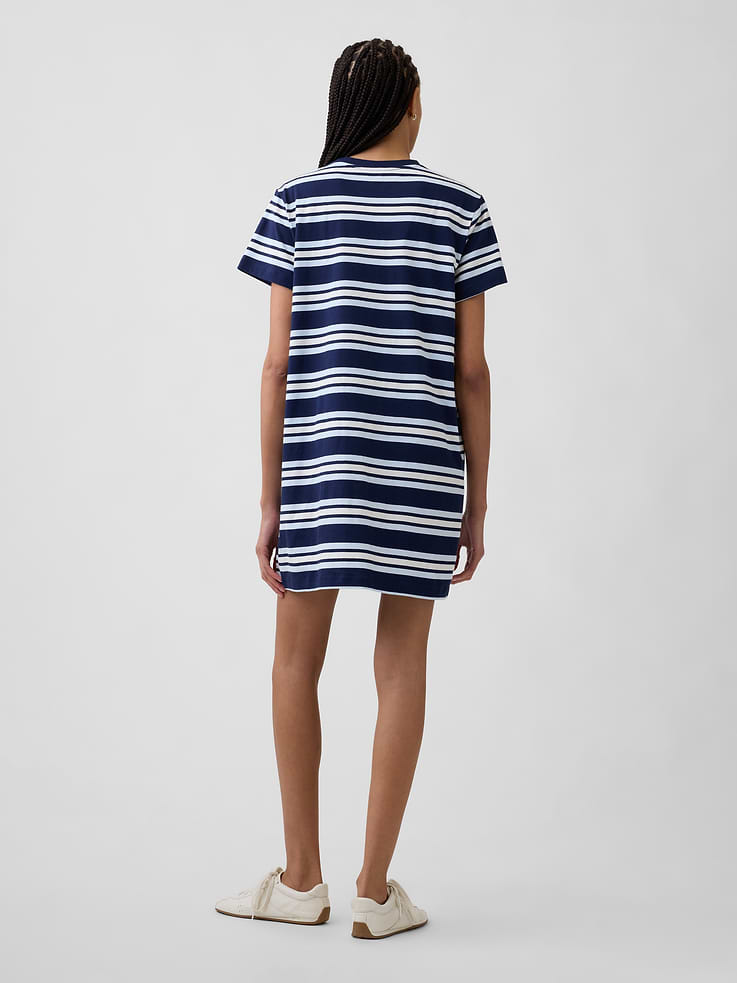 Image 2 of 6, Relaxed Stripe T-Shirt Mini Dress