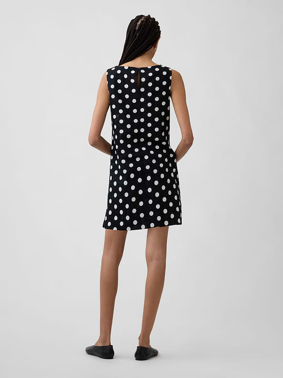 Linen-Blend Apron Mini Dress