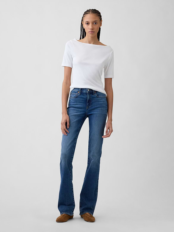 Modern Ribbed Boatneck T-Shirt