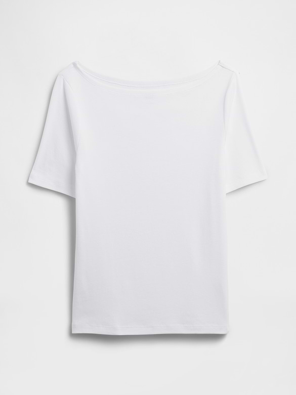 Modern Ribbed Boatneck T-Shirt