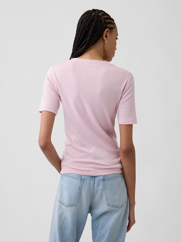 Modern Ribbed Crewneck T-Shirt