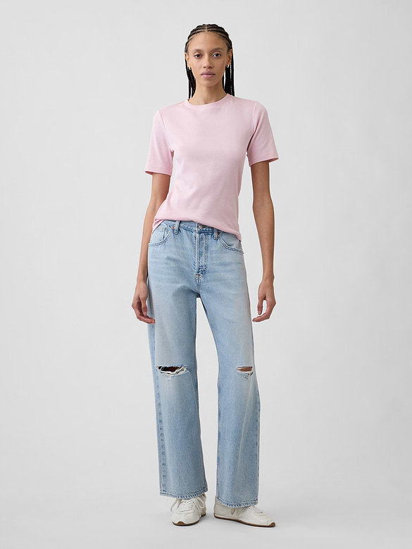 Modern Ribbed Crewneck T-Shirt