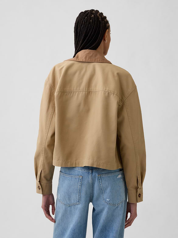 Relaxed Cropped Canvas Barn Jacket