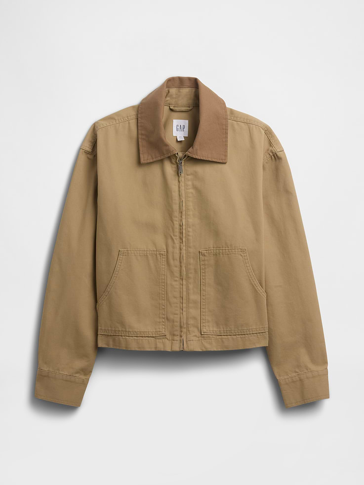 Image number 5 showing, Relaxed Cropped Canvas Barn Jacket