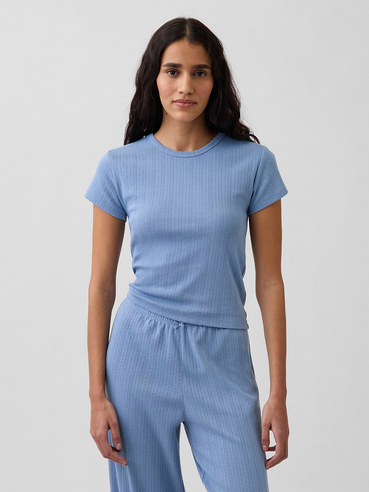 Image number 1 showing, Pointelle PJ T-Shirt