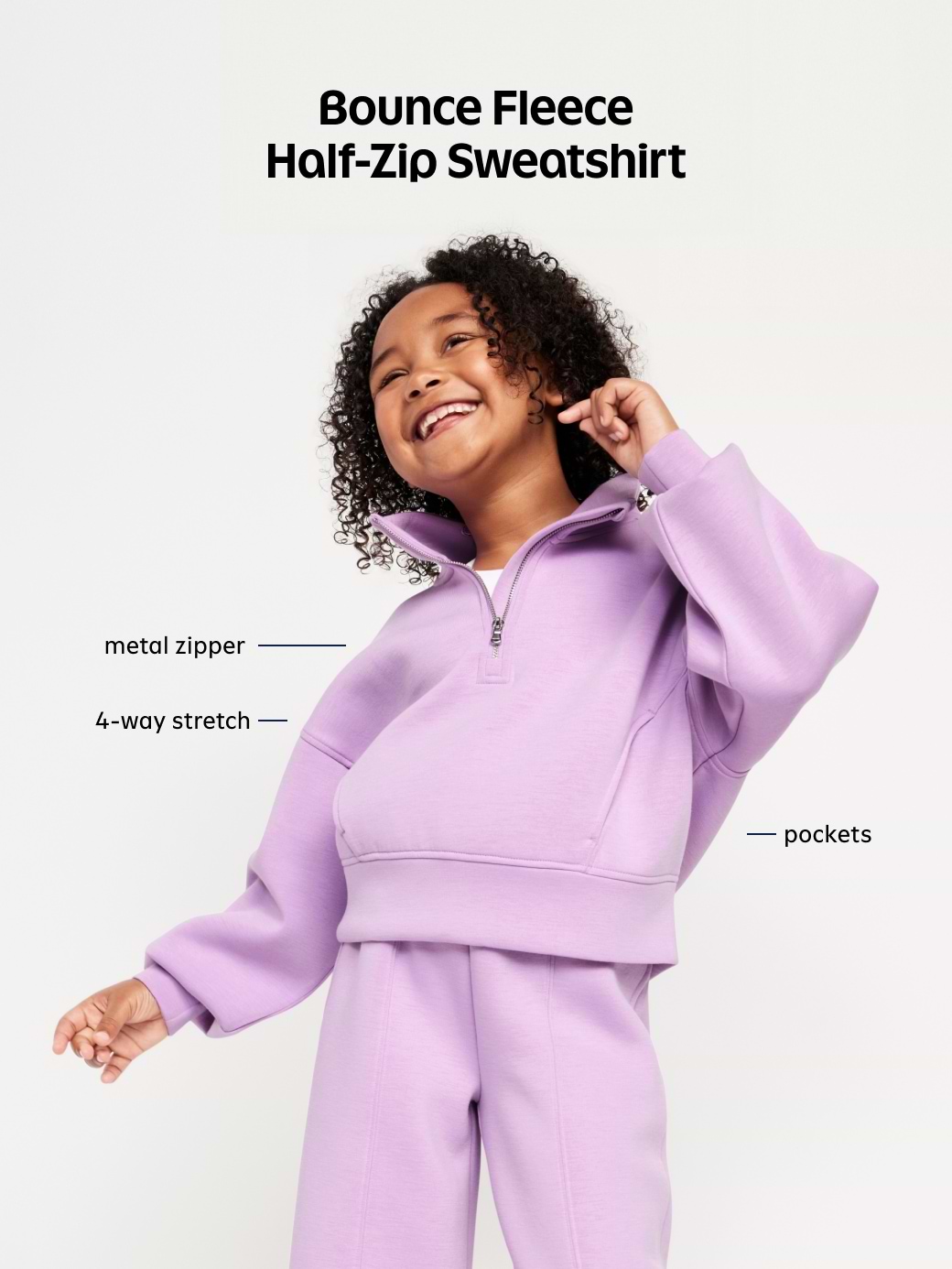 Bounce Fleece Half-Zip Pullover Sweatshirt for Girls | Old Navy