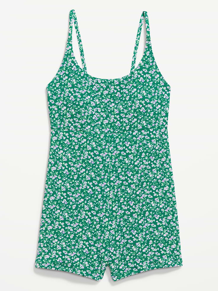 Image number 4 showing, Textured Swim Romper -- 2.5-inch inseam