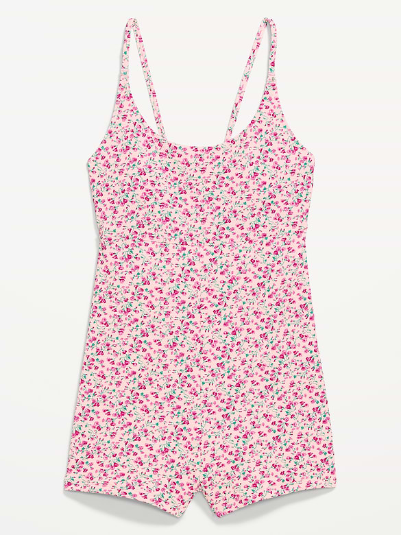 Textured Swim Romper -- 2.5-inch inseam