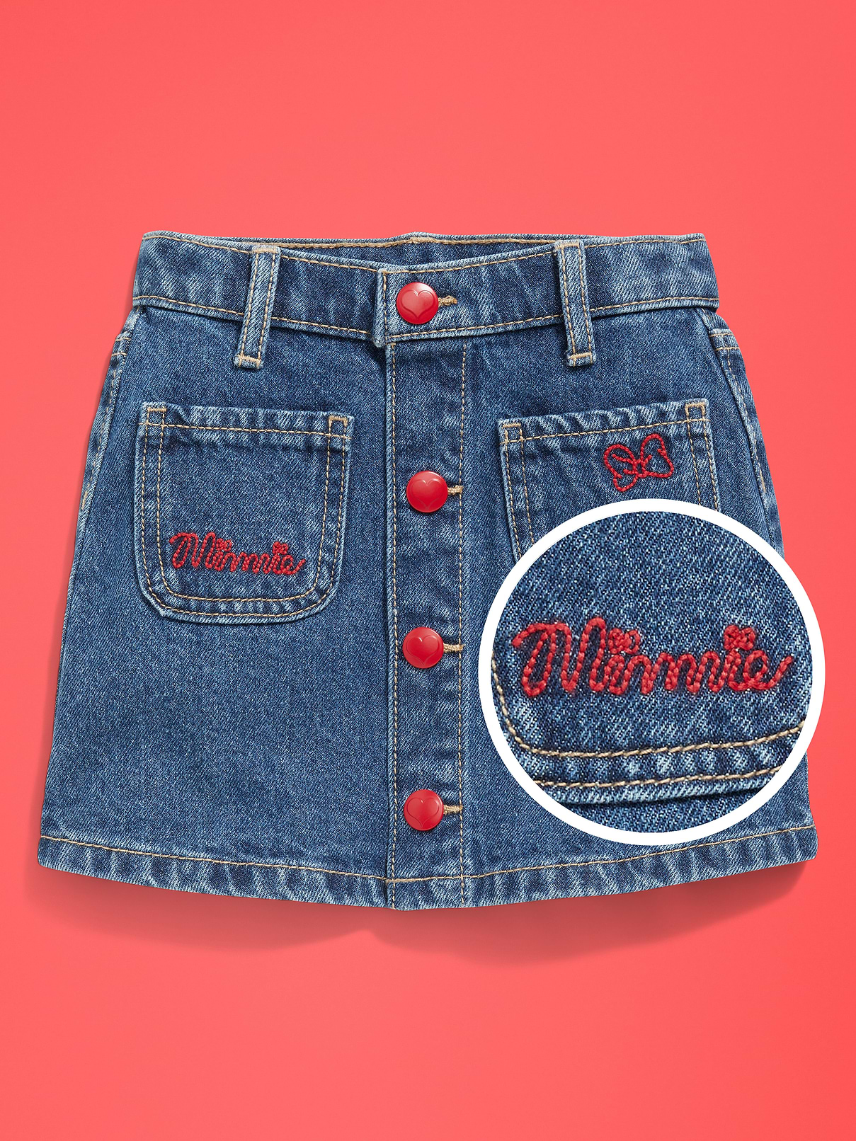 Image number 2 showing, Old Navy x Disney Minnie Mouse Jean Skirt for Toddler Girls
