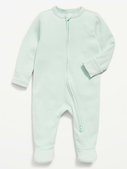 Textured Textured Ribbed 2-Way-Zip Sleep & Play Footed One-Piece for Baby on clearance at Old Navy — 40% off