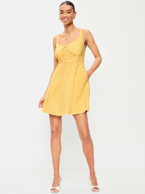 linen short dress Splendid - Lydia Mini Hand warm cold MIMI LINEN MINI DRESS -