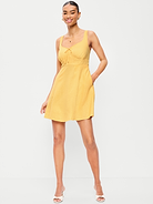 Image 1 of 9, Our strappy fit and flare that's an instant classic., sweetheart neckline, wide straps, diagonal hip pockets, hidden pockets, smocked back, seamed waist, Product #868169