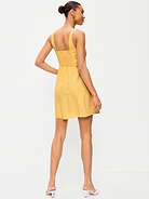 Image 2 of 9, Fit & Flare Linen Mini Dress, Has Pockets