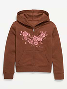 Image 2 of 3, Fitted Long-Sleeve Graphic Hoodie for Girls