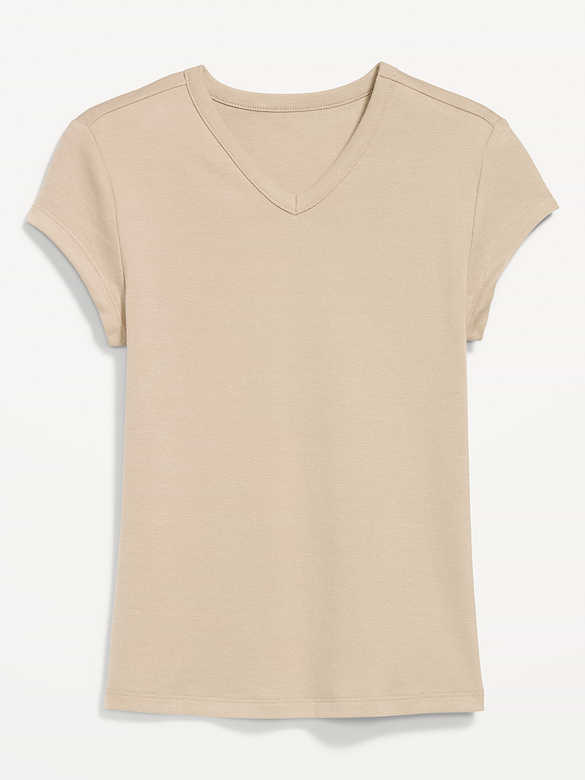 T-shirt ajusté à encolure haute en V