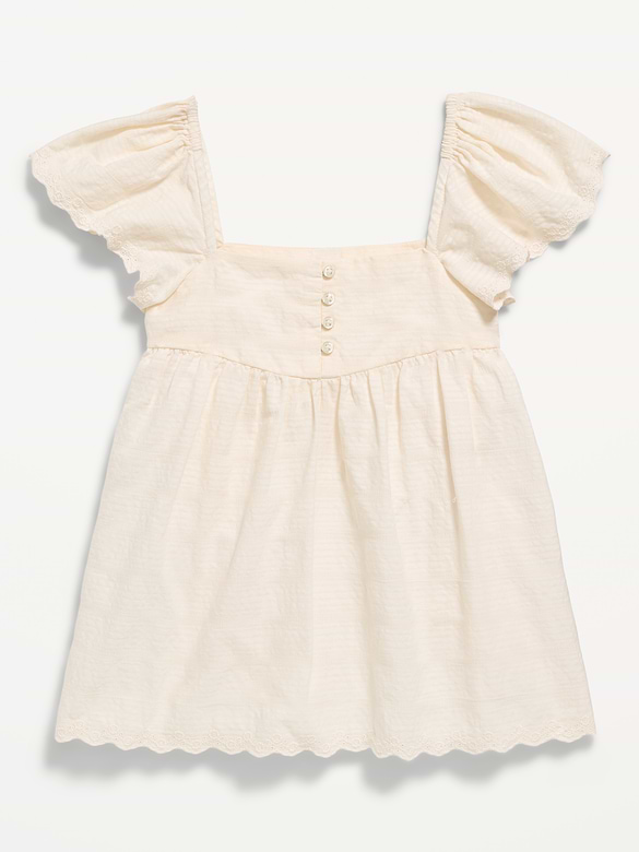 Flutter-Sleeve Textured Top for Girls