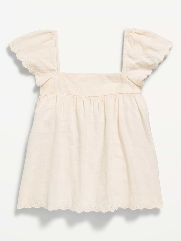 Flutter-Sleeve Textured Top for Girls
