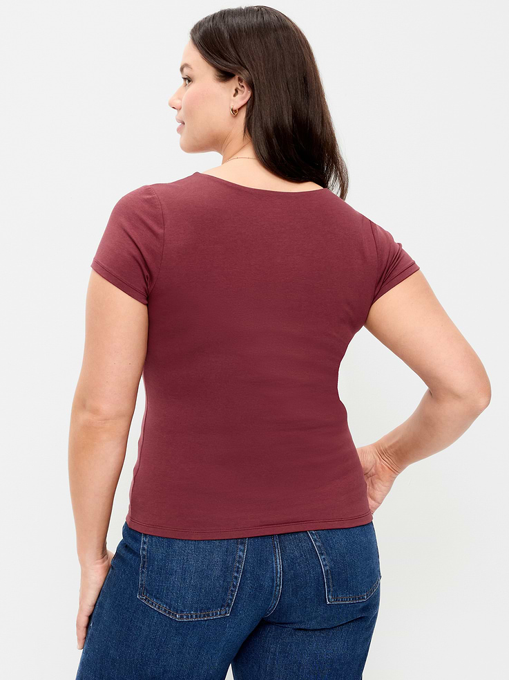 Image 7 of 9, Hug Double-Layer Scoop-Neck Top