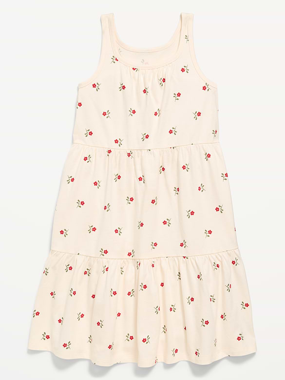 Printed Sleeveless Fit and Flare Dress for Girls