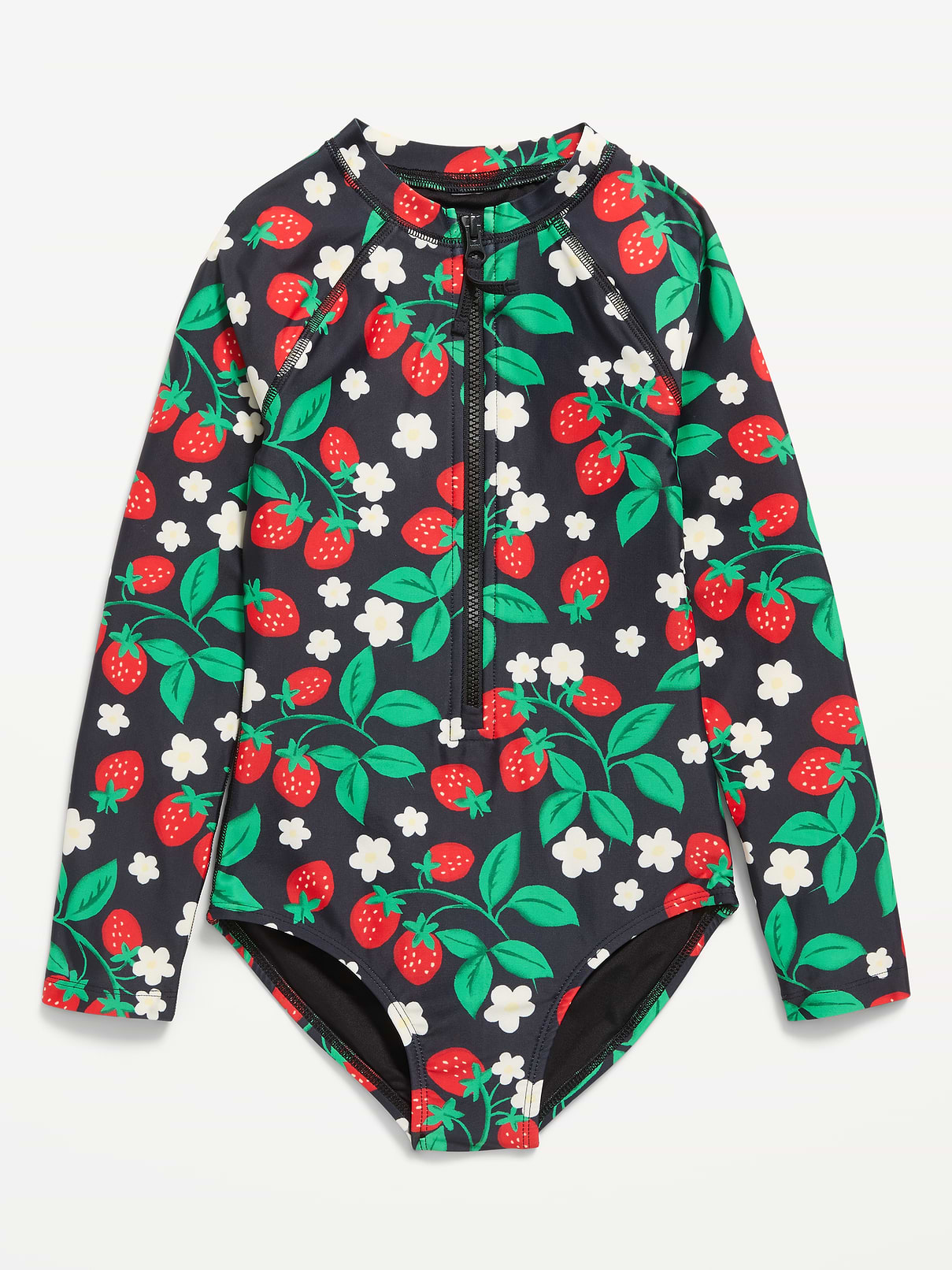 Image number 1 showing, Long-Sleeve Rashguard Swim One-Piece for Girls