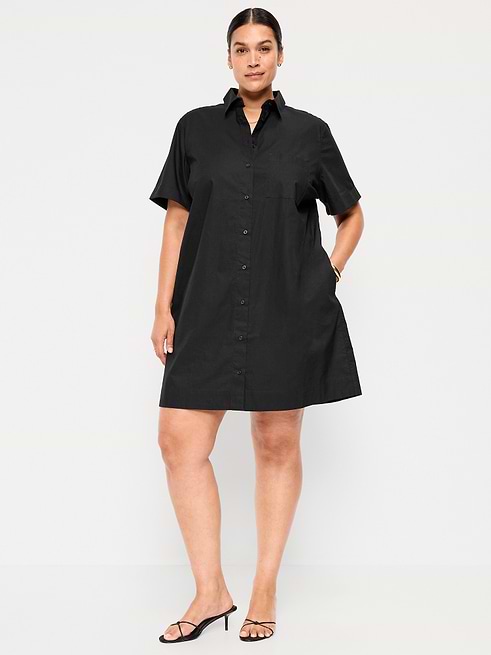 old navy shirt dress Button-Down Mini Florence Open Back Sequin spread collar long sleeves length:midi-length Size:IV Linen