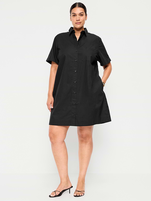 Button-Down Mini Shirt Dress