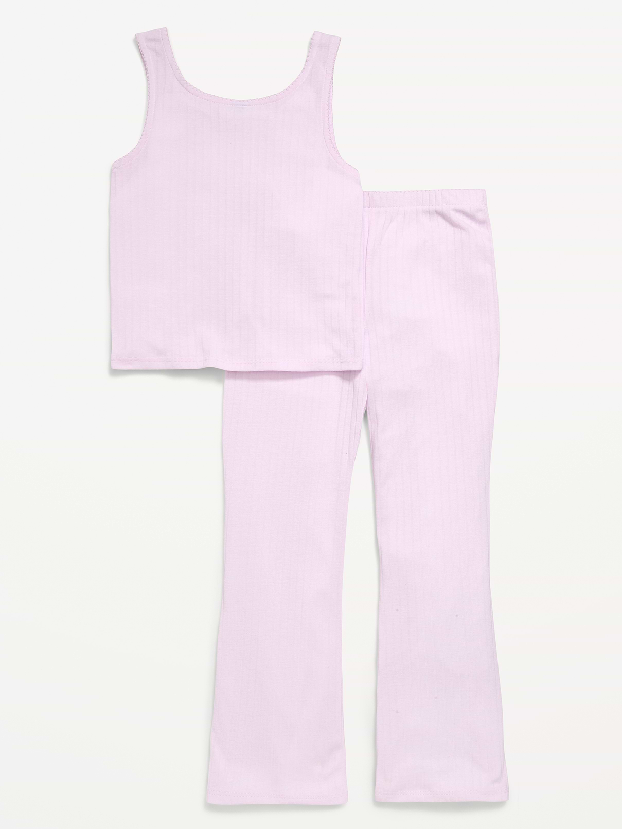 Image number 2 showing, Ribbed Pajama Tank Top and Flare Pants Set for Girls