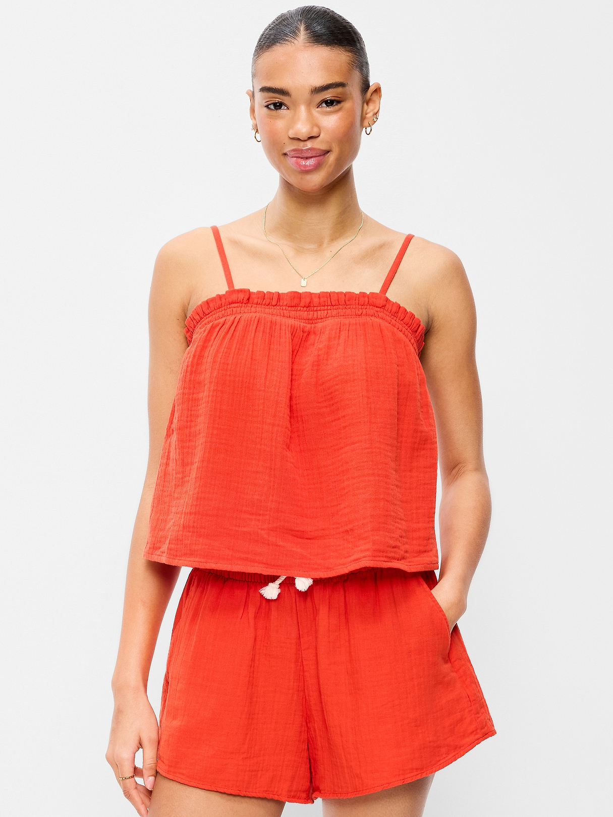 Crinkle Gauze Tank Top | Old Navy