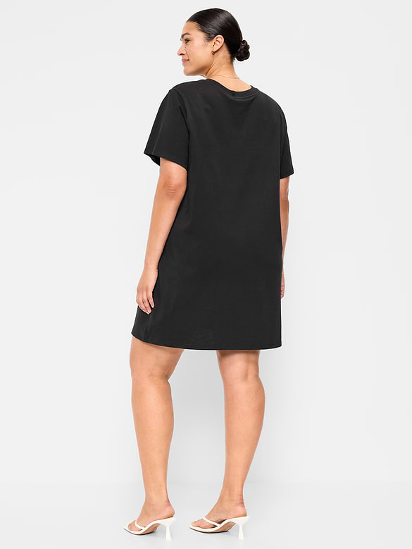 Vintage Crew-Neck Mini T-Shirt Dress