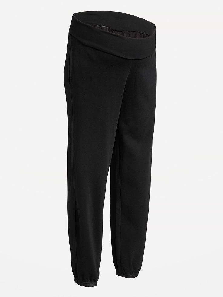 Image 4 of 4, Maternity Rollover-Waist Fleece Jogger