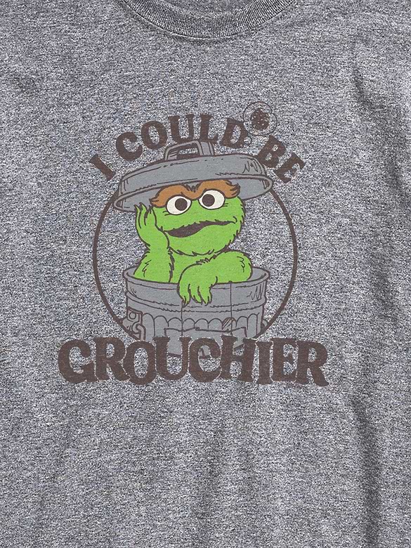 Sesame Street Grouchier Oscar Short Sleeve Graphic Tee