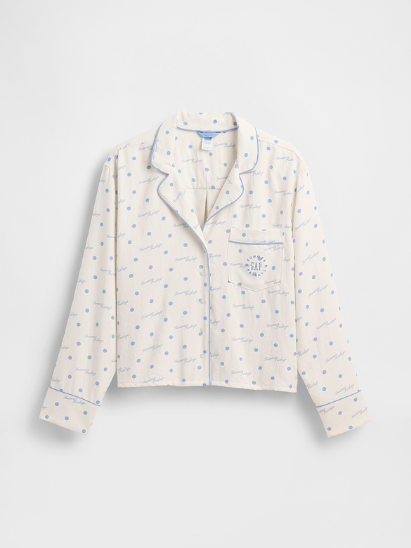 Gap × Summer Fridays Relaxed Flannel Dotted PJ Shirt