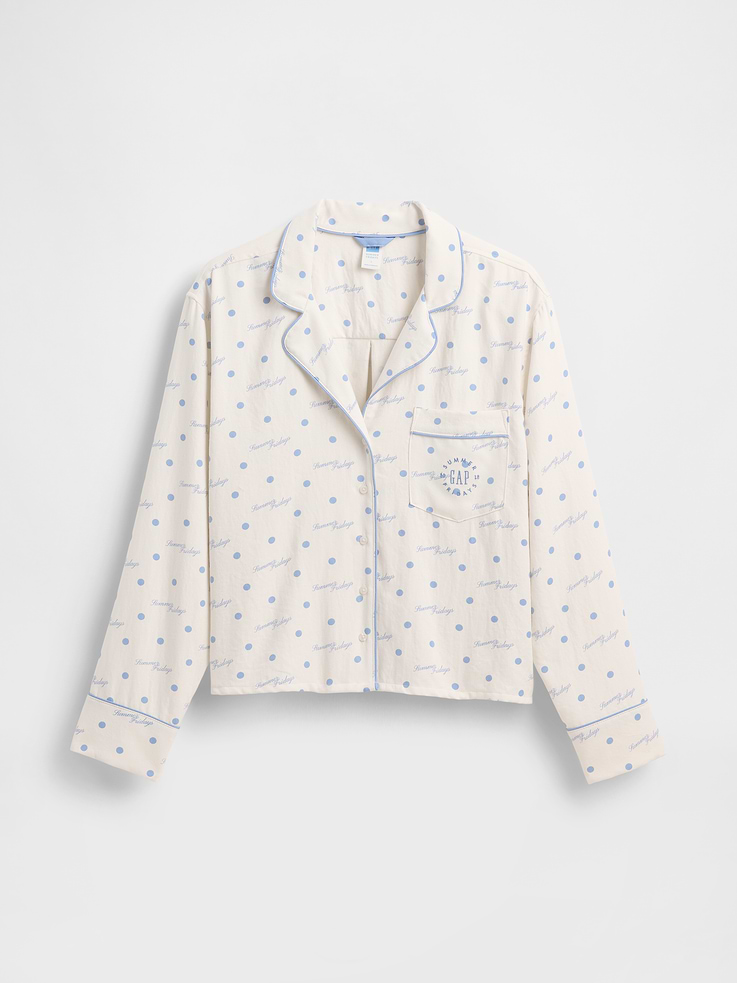 Image number 7 showing, Gap × Summer Fridays Relaxed Flannel Dotted PJ Shirt