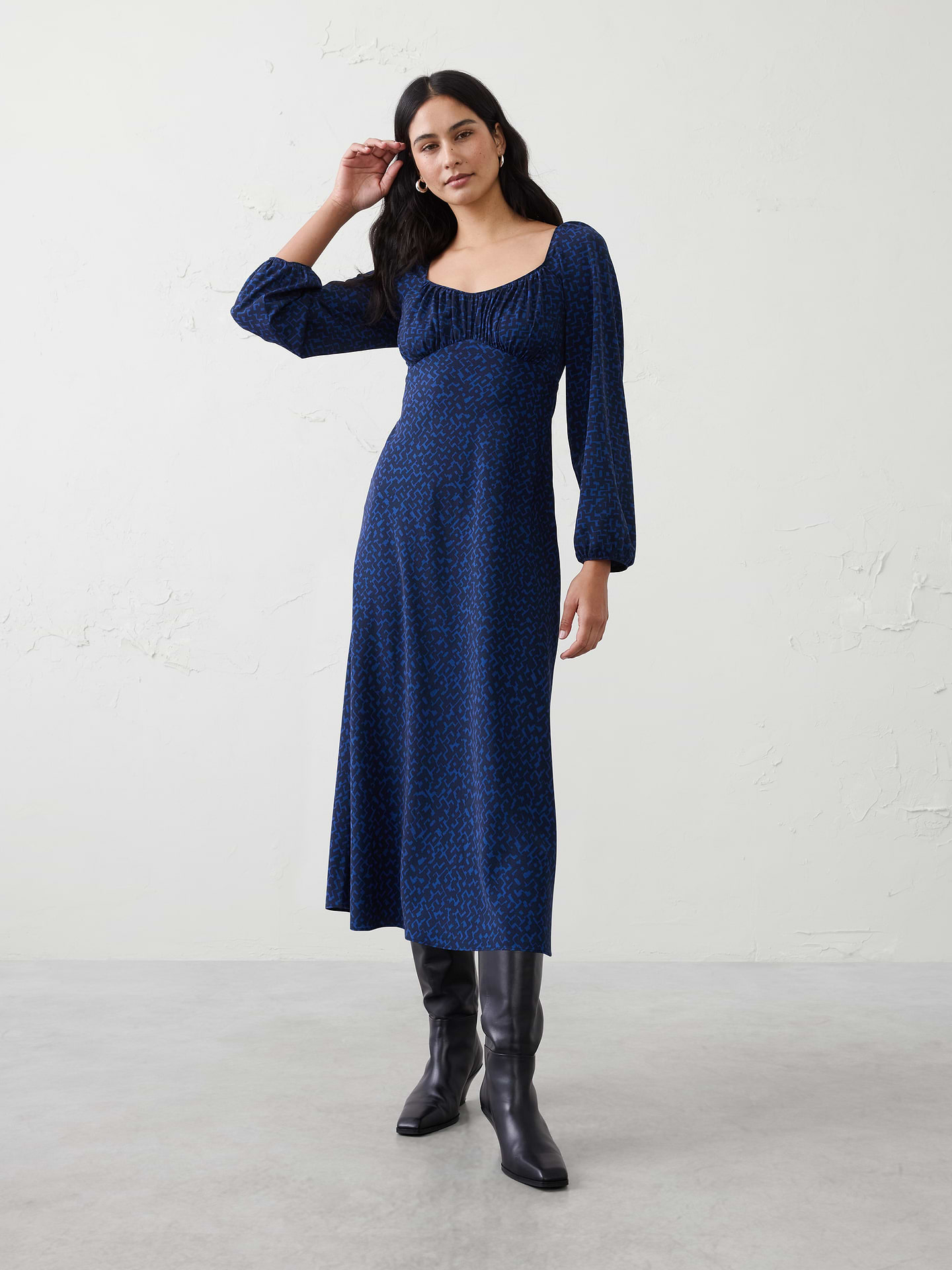 Image number 1 showing, Shirred Bodice Midi Dress