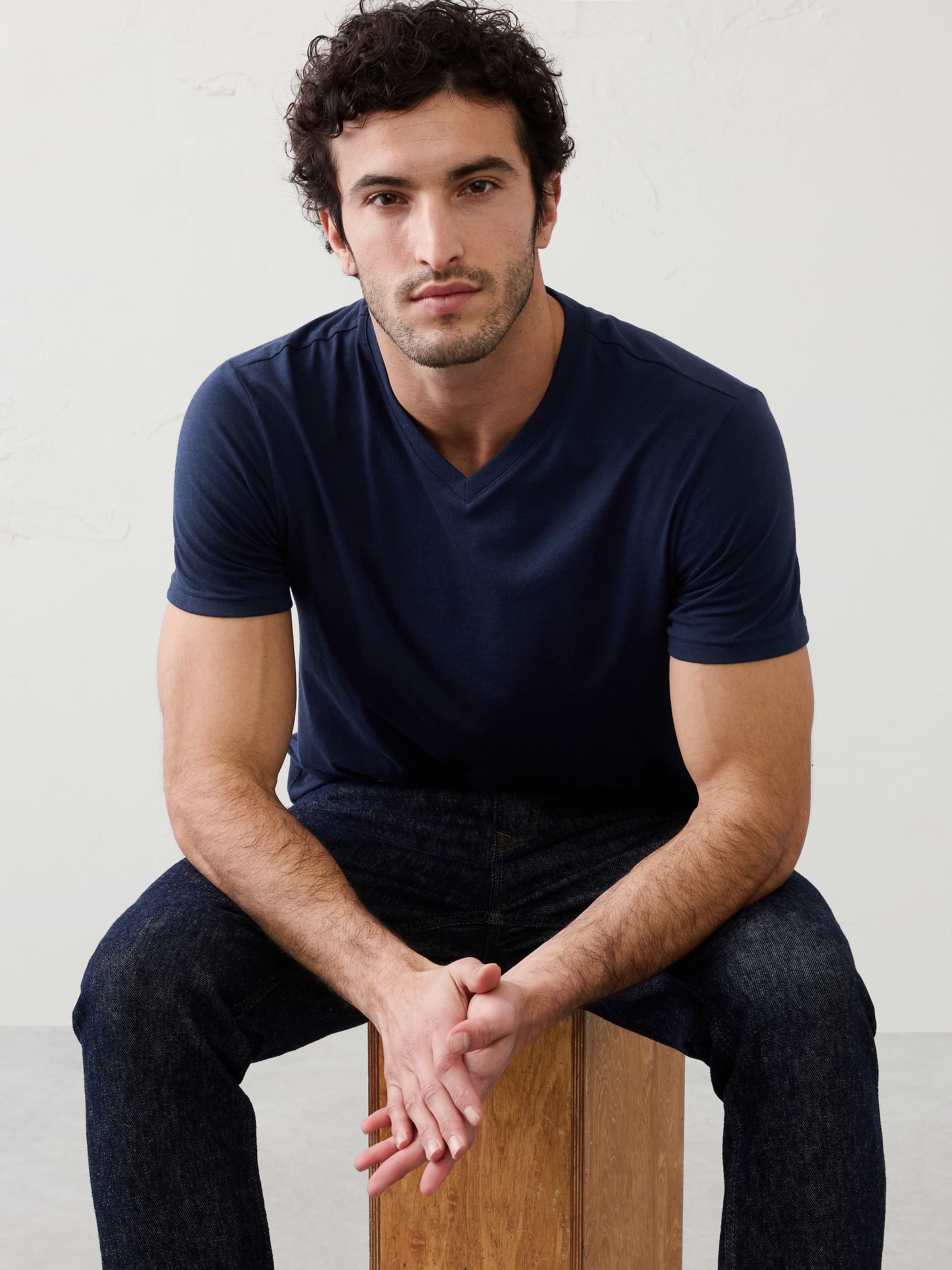 Image number 1 showing, Standard-Fit Premium Wash V-Neck Shirt