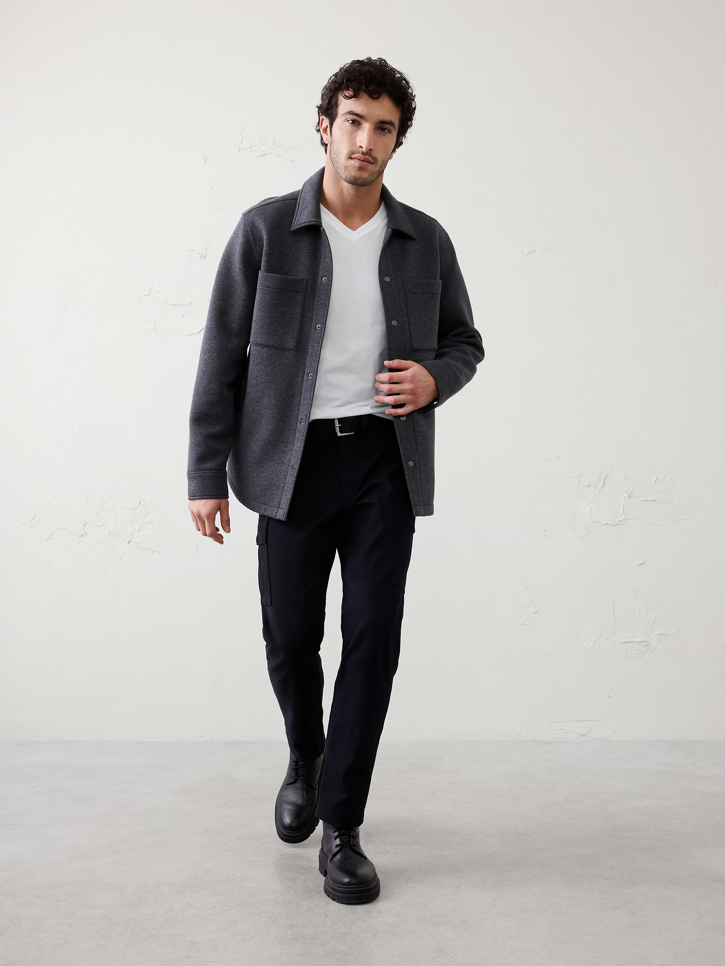 Image number 3 showing, Standard-Fit Premium Wash V-Neck Shirt