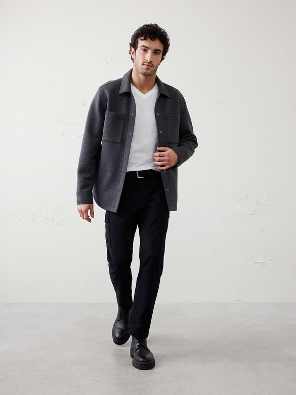 Standard-Fit Premium Wash V-Neck Shirt