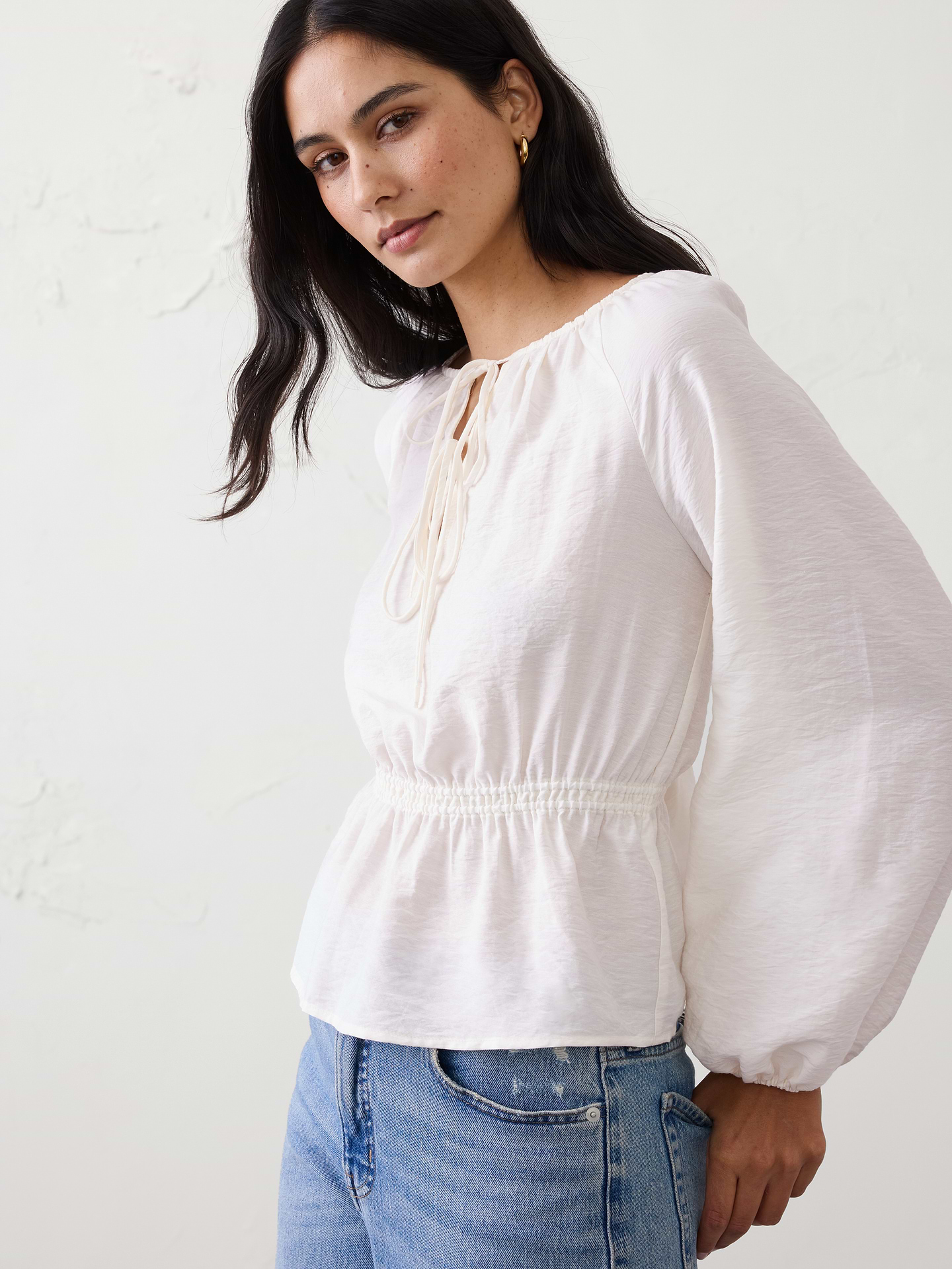 Image number 1 showing, Tie-Front Top