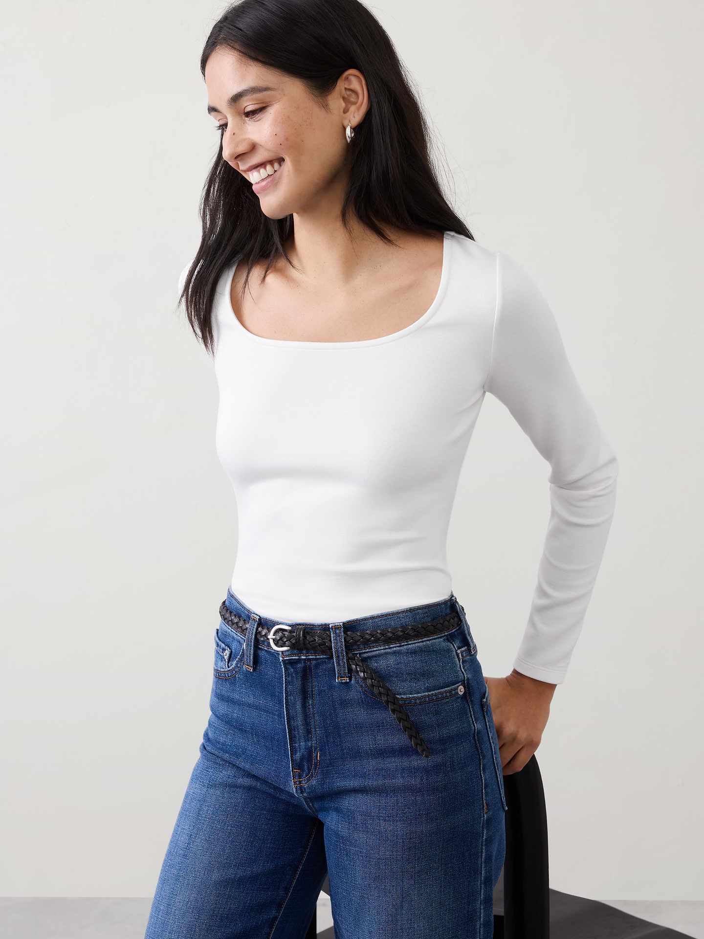Image number 1 showing, Soft Touch Square-Neck Top