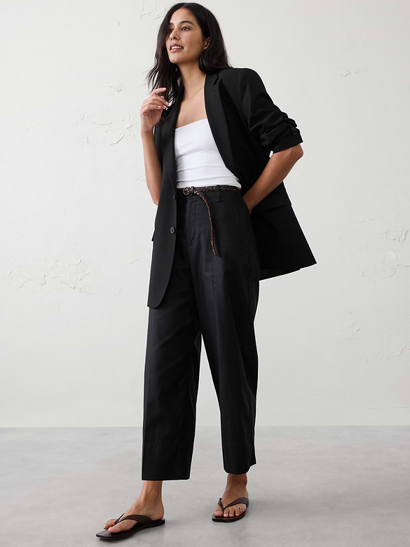 Wide-Leg High-Rise Cropped Pant