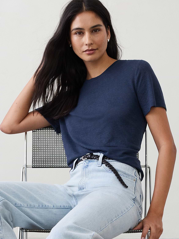 Linen-Blend T-Shirt