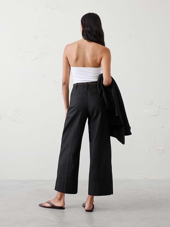 Wide-Leg High-Rise Cropped Pant