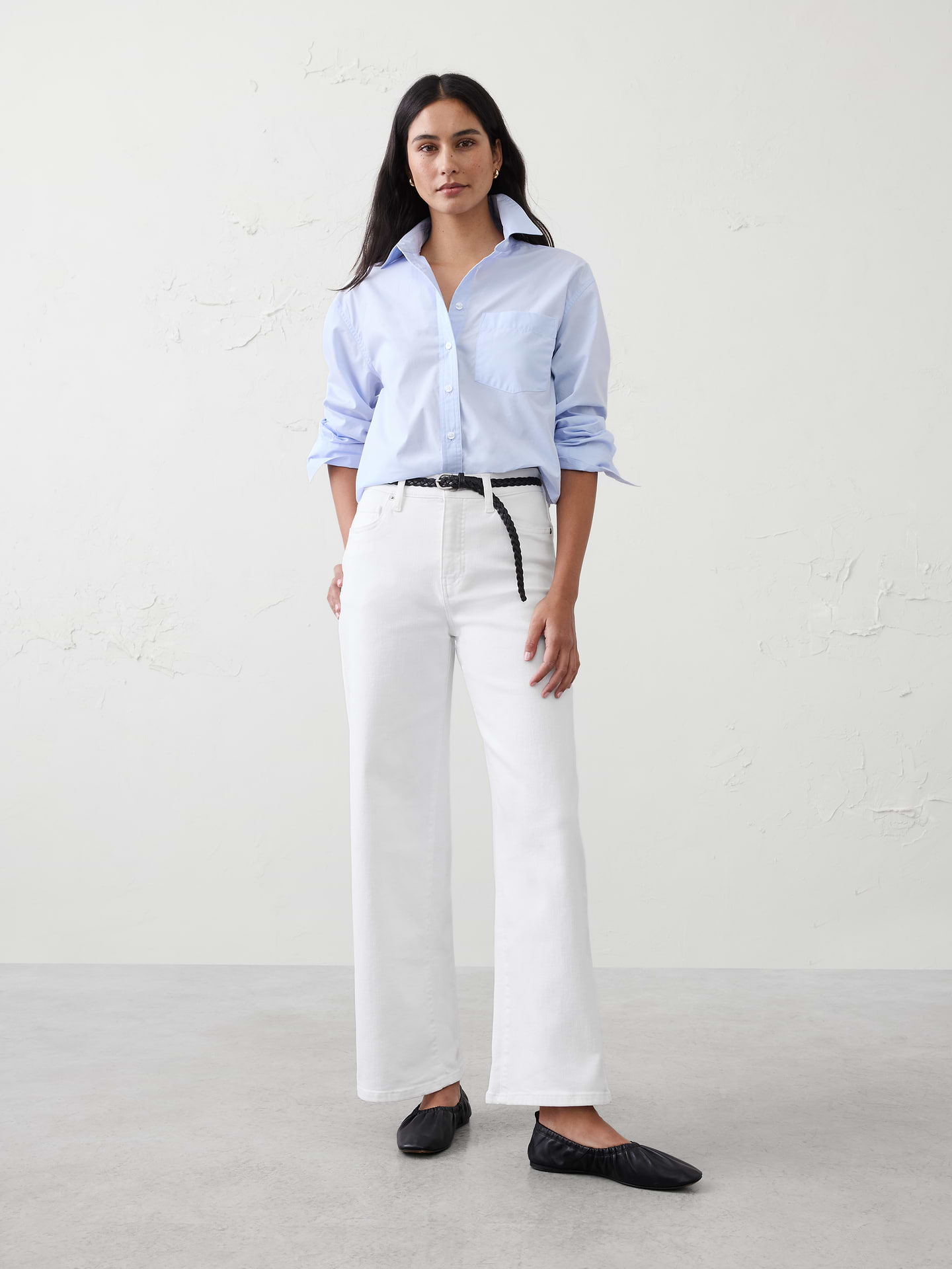 Image number 1 showing, Wide-Leg High-Rise Cropped Jean