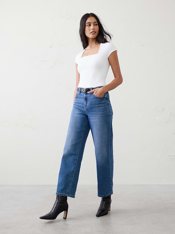 New Soft Stretch Square-Neck Bodysuit