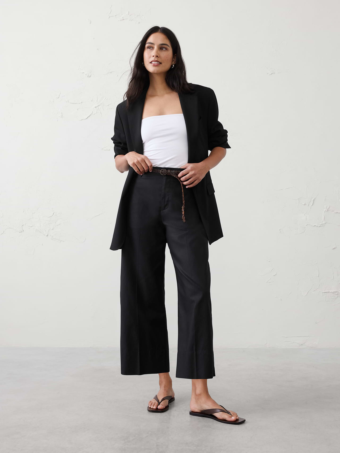 Image number 6 showing, Wide-Leg High-Rise Cropped Pant