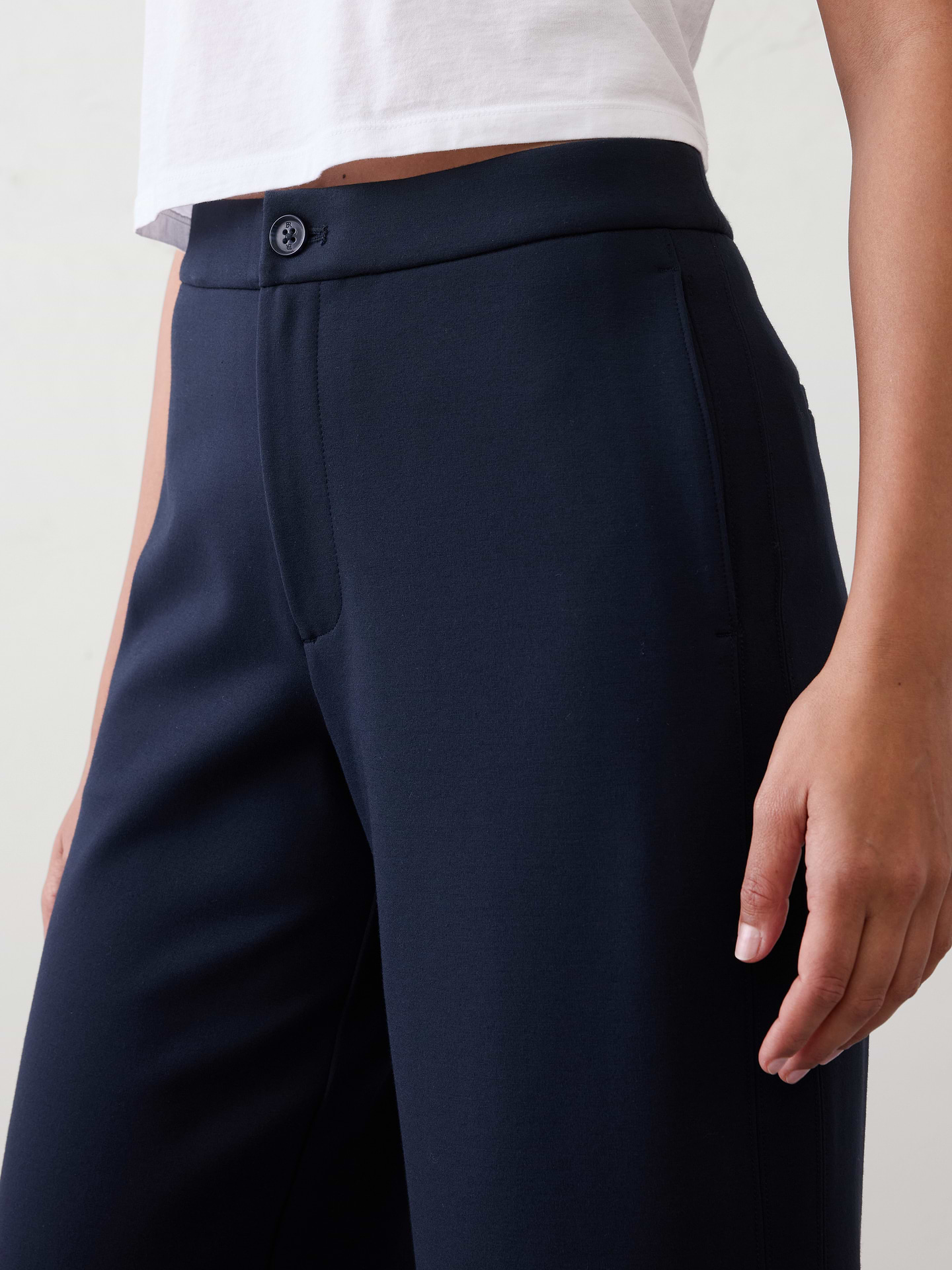 Image number 3 showing, Wide-Leg High-Rise Ponte Pant