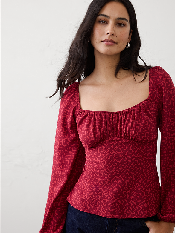 Shirred Bodice Top