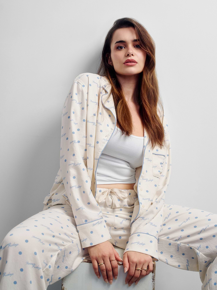 Image number 8 showing, Gap × Summer Fridays Relaxed Flannel Dotted PJ Shirt