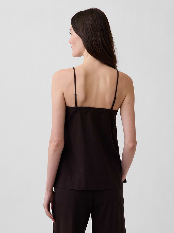 Image number 3 showing, Linen-Blend Cami
