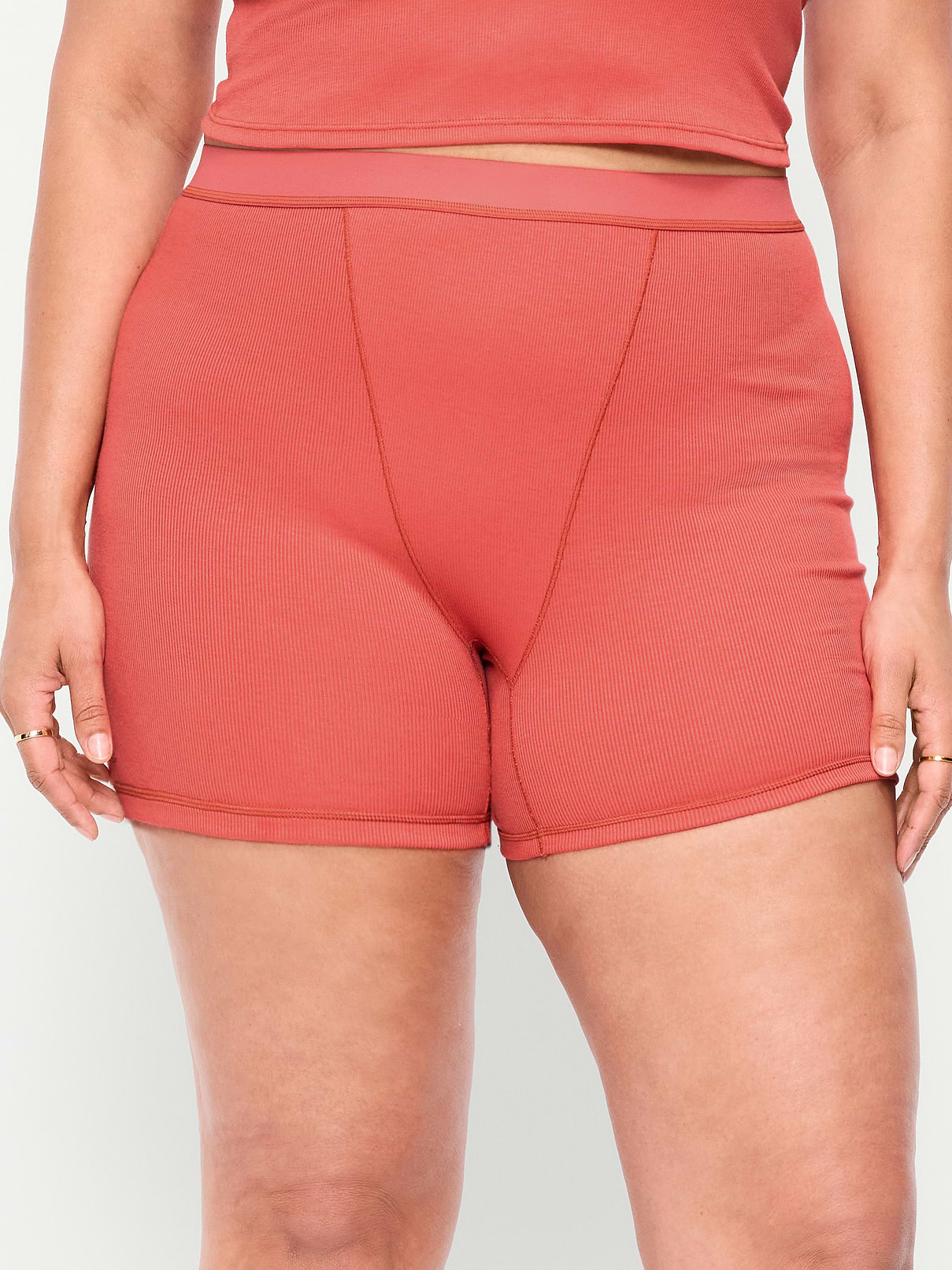 Image number 7 showing, High-Waisted Ribbed Boyshort Briefs -- 3-inch inseam
